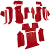 VT1128977 1992-93 Chevrolet Corvette; Coupe; w/1 Door Latch; Complete Molded Carpet Set; Cutpile; Flame Red - image 1