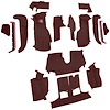 VT1129202 1992-93 Chevrolet Corvette; Convertible; w/1 Door Latch; Complete Molded Carpet Set; w/ Heel Pad; Cutpile; Ruby Red - image 1