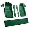 VT1296113 1978-80 Chevrolet Corvette; Front Molded Carpet Set; w/ Console Strips, Kick Panels & Door Panels; Cutpile; Dark Green - image 1