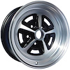 WT12735Z 1955-81 GM Cars; OER Magnum 500 Alloy Wheel; 15 in. x 7 in.; 5 x 4.75 in.; 4.25 in. Backspace; Gloss Black - image 1