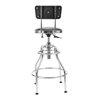 Adjustable Hydraulic Stool with Backrest Black - image 4