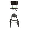 Adjustable Hydraulic Stools with Backrest Green Set of Two - image 3