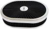 Oval Super Flow Air Cleaner Assembly 12 in. x 2 in. [Chrome Trim with Black Filter] - image 1