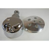 CHROME ALUM POWER STEERING PUMP RESERVOIR WITH PULLEY - image 1