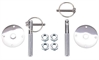 Chrome Hood Pin Clip 3/16" Flip-Over with Lanyards - image 1
