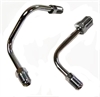 LEFT MOUNT BRAKE LINE SET CHROME 1/2 TO 3/8 / 7/16 TO 3/8 FITTING - image 1