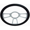 14 Chrome Billet T Style Steering Wheel with Leather Grip - image 1
