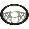 14 Chrome Billet Flamed Style Steering Wheel with Leather Grip - image 1