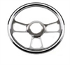14 CHROME BILLET SOLID T STEERING WHEEL - image 1