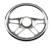 14 CHROME BILLET SOLID 4-SLOT STYLE STEERING WHEEL - image 1