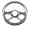 14 CHROME BILLET SOLID REVOLUTION STEERING WHEEL - image 1