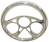 R5822 Steering Wheel, 14″ Full Billet “Carousel” Style – Chrome - image 1