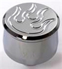 Chrome Aluminum Push-In Breather - Flame with 1 Neck - image 1