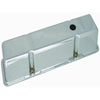 Chrome Aluminum SB Chevy Tall Valve Cover - Plain with Hole / Baffled (Includes Grommets) - image 1