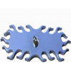 Polished Aluminum Surround Flames Interior Mirror - image 1