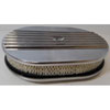Fully Polished Aluminum Oval Air Cleaner Kit 15" x 2" - image 1