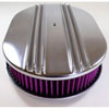 Nostalgic Polished Aluminum Oval Air Cleaner Kit 12" x 2" - image 1