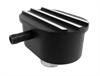 BLACK ALUMINUM OVAL PUSH-IN BREATHER WITH PCV TUBE - FINNED - image 1