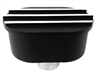BLACK ALUMINUM OVAL PUSH-IN BREATHER - FINNED - image 1