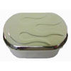 Polished Aluminum Oval Push-in Breather - Raised Flame - image 1