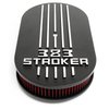 383 Stroker Oval Air Cleaner Assembly [Black Finish with Red Filter] - image 3