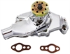 ALUMINUM SB CHEVY SHORT WATER PUMP SMOOTH - CHROME - image 1