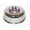 Chrome Push-In Breather Cap Red Flame - image 1