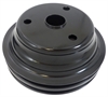 BLACK ANODIZED ALUMINUM SB CHEVY V8 DOUBLE GROOVE CRANKSHAFT PULLEY - LWP LOWER - image 1
