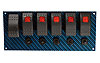 Blue/Black Fiber Rocker Switch Panel Starter Plus 5 On/Off Switches - image 1