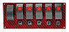 Red/Black Fiber Rocker Switch Panel Starter Plus 5 On/Off Switches - image 1