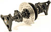 Complete Junior Dragster Axle Assembly Includes: Free Spinning Performance Bearings - image 1
