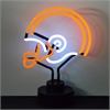 Football Helmet Orange And White Neon Sculpture - image 1