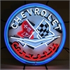 Corvette Flags Neon Sign With Blue Outer Ring - image 1