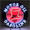 Red Hat Motor Oil Gasoline Neon Sign - image 1