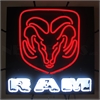 Ram Red Neon Sign With Backing - image 1
