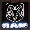 Ram White Neon Sign With Backing - image 1