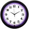 Alphanumeric Black Rim Purple Neon Clock - image 1