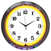Chrome Rim Orange Neon Clock - image 1