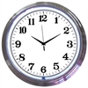 Chrome Rim White Neon Clock - image 1