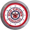 Red Crown Gasoline Neon Clock - image 1