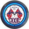 Dixie Motor Oil Neon Clock - image 1