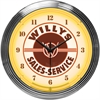 Jeep Willys Sales Service Neon Clock - image 1