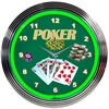Poker Green Neon Clock - image 1