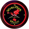 Wurlitzer Johnny One Note Red Neon Clock - image 1