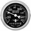 Wings-Series Speedometer Gauge, 3-3/8 in. Diameter, Mechanical - Black Facedial