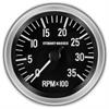 Deluxe-Series Tachometer Gauge, 3-3/8 in. Diameter, Mechanical - Black Face [.5:1 Ratio]