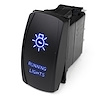 MSTLS01B Marine Sport LED Rocker Switch, w/ Blue LED Radiance, Running Lights - image 1