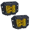 RS02FMA 40W - LED Auxiliary Flush Mount Light, w/ Amber Side Strobe, Profession-Grade, w/ Amber Fog Cutting Lens, Pair, - image 1