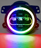 RS162RGB 4 in. LED Fog Light APP Bluetooth Control RGB Halo Angel Eyes White Fog Lamp, Fits Jeep Wrangler JK CJ TJ - image 1