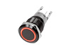 RS16MMBLED-R BLACK-Series 16 mm Flush Mount LED Momentary Switch, RED, Pre-wired, w/ Voltage Regulation Resistor - image 1